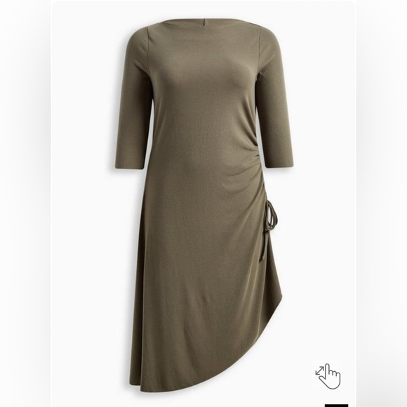 Torrid Midi Rib Asymmetrical Dress - Picture 2 of 6